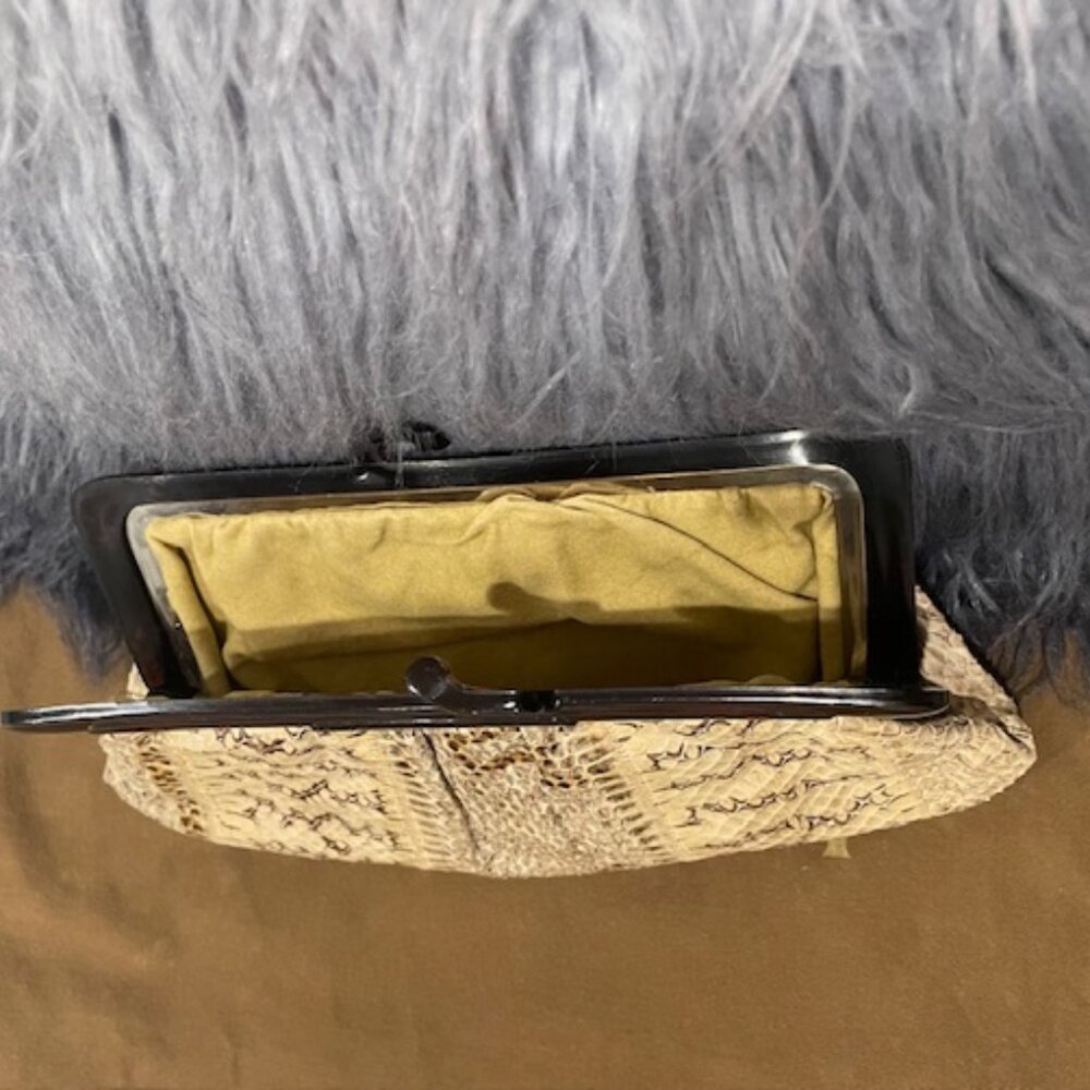 Vintage Python Frame Clutch - Picture 2 of 2